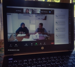 Rapat daring dari berbagai tempat di Indonesia, dengan peserta dari Sulawesi Tengah, Jawa Timur dan Jakarta | Dokpri