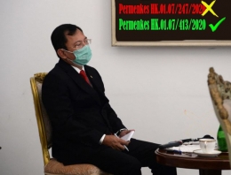 Gambar ilustrasi : Menkes Terawan Agus Putranto saat mengikuti KTT ASEAN Virtual. Foto: Dok. Kemlu. via Kumparan.com. Diedit oleh Penulis