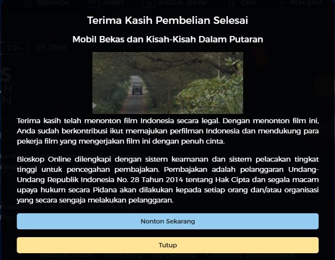 Tangkapan Layar Bioskop Online (www.bioskoponline.com)