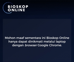 Tangkapan layar ketika akses via smartphone (www.bioskoponline.com)