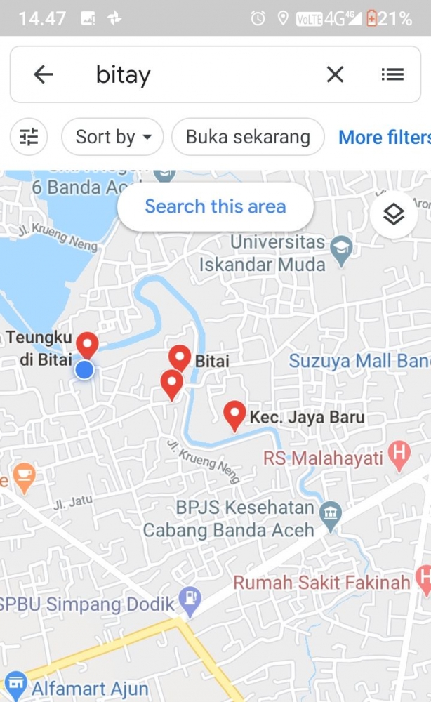 Peta lokasi Masjid Turki Bitay (doc Pribadi/google map))