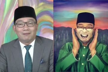 Bapak Ridwan Kamil Menggunakan Masker Unik. Sumber Grid.ID