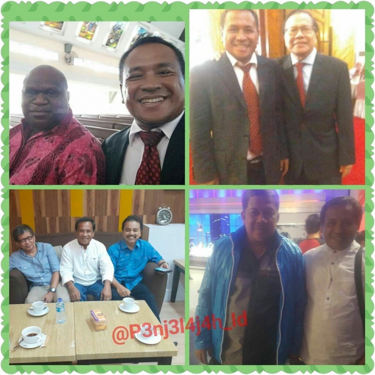 Kolase foto kedekatan Ferdinand Situmorang dengan sejumlah tokoh oposisi antara lain Natalis Pigai, Rizal Ramli, Fahri Hamzah, Roy Suryo, dan Rocky Gerung (twitter.com/ @p3nj3l4j4h_id).