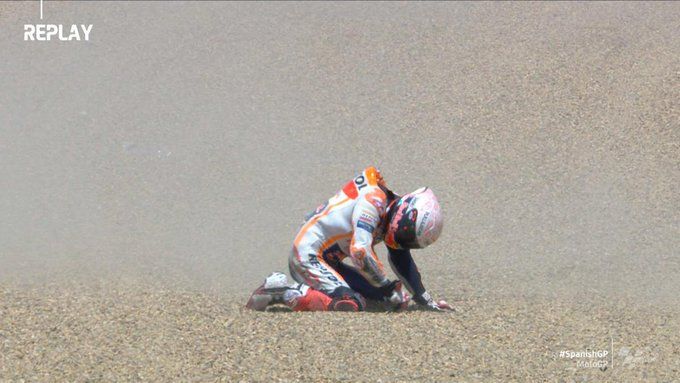 Marquez Mengakhiri Balapan Lebih Dulu Sumber Foto : Twitter MotoGP