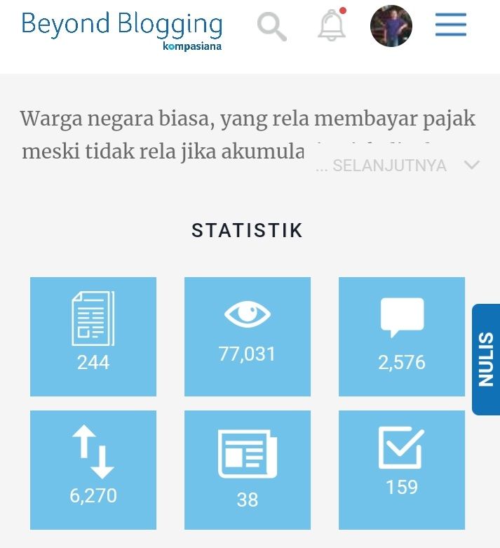 Tangkapan layar statistik artikel (dokpri)