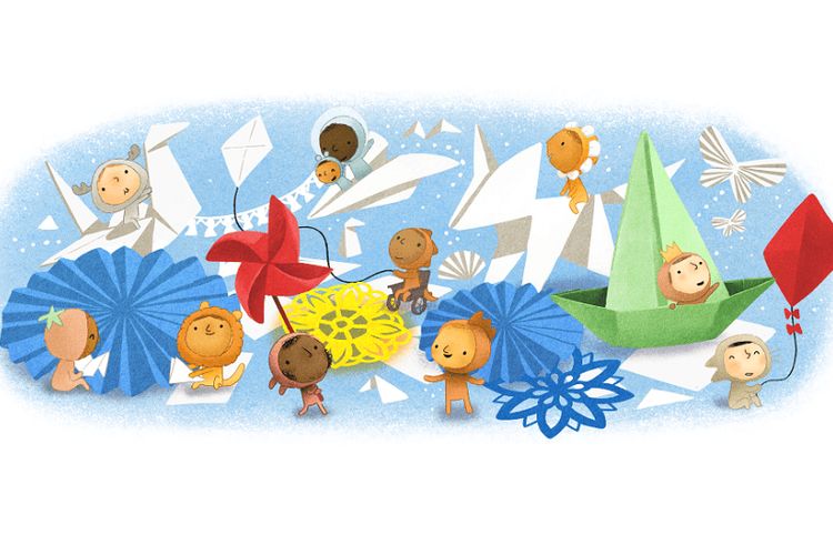 Doodle Google memperingati Hari Anak Nasional 2020 (sumber gambar : https://tekno.kompas.com/)