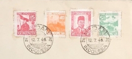 Prangko revolusi kemerdekaan RI dengan cap/stempel pos Medan 12.7.46. (Foto: Koleksi Pribadi)