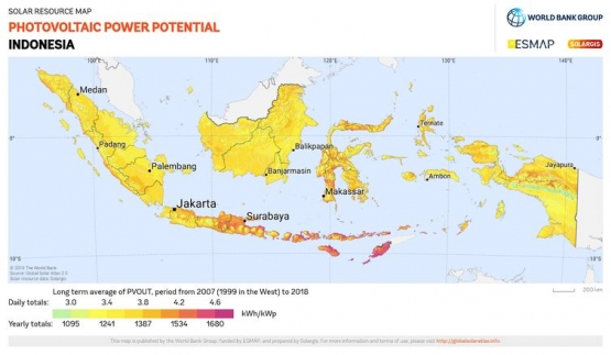 Potensi Energi Surya Indonesia (globalsolaratlas)