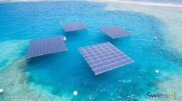 PLTS terapung di laut, Kepulauan Maldives (swimsol.com)