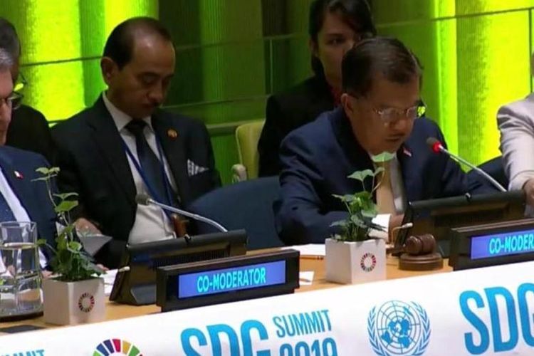 Sidang Sustainable Development Goals (SDG) Summit di Markas Besar PBB, Rabu (25/9/2019). (DOK. Humas Kementerian Luar Negeri RI) via kompas.com