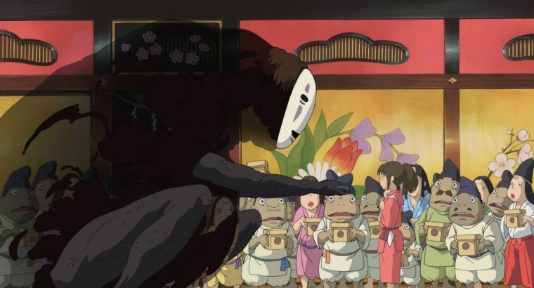 Hantu tanpa wajah yang ditolong oleh Chihiro (sumber: https://kevintellier.com/)