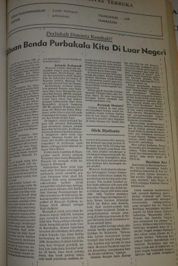 Salah satu tulisan saya di Sinar Harapan, 1985 (Dokpri)