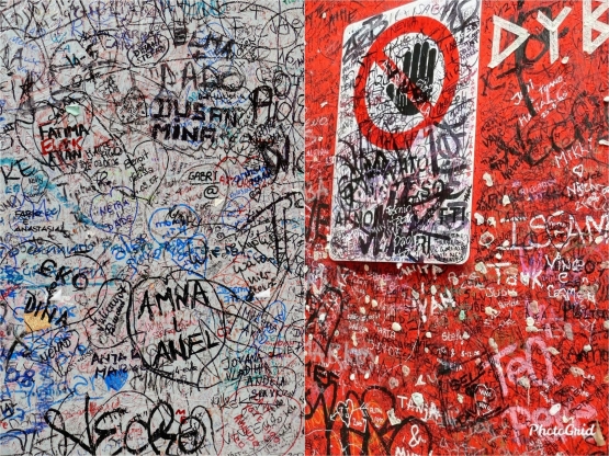 Grafiti yg dicoret pengunjung. Sumber: Koleksi pribadi