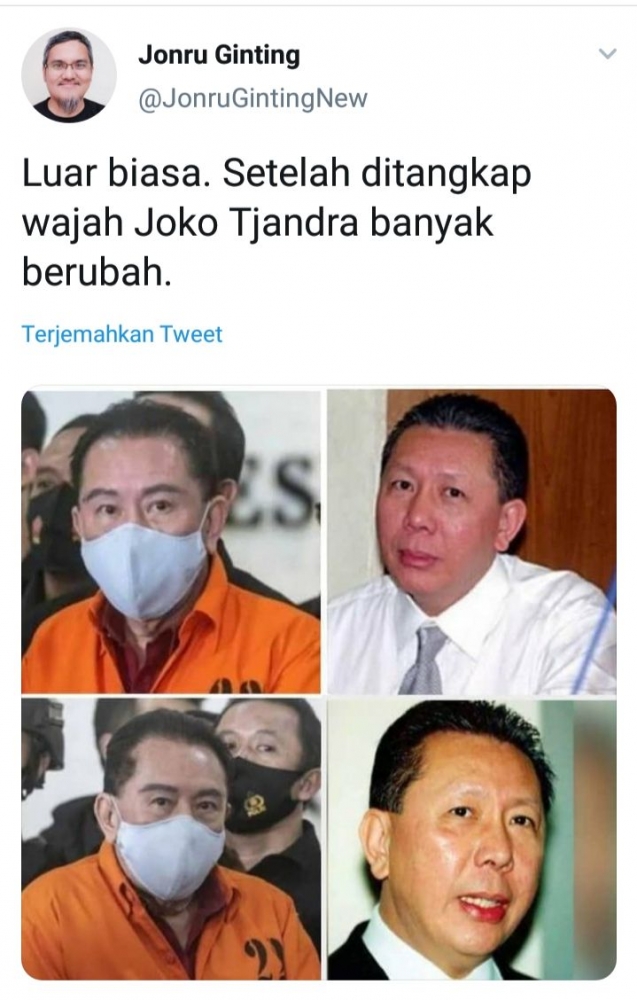 Scrensot akun twitter Jonru Ginting