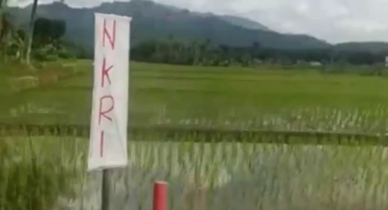 Dokpri:Semangat nasionalisme ditorehkan warga dusun Sumbergondo dengan tinta merah dan media kain berwarna putih