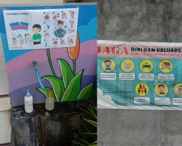Pemasangan poster dan banner di SD IT Budi Luhur