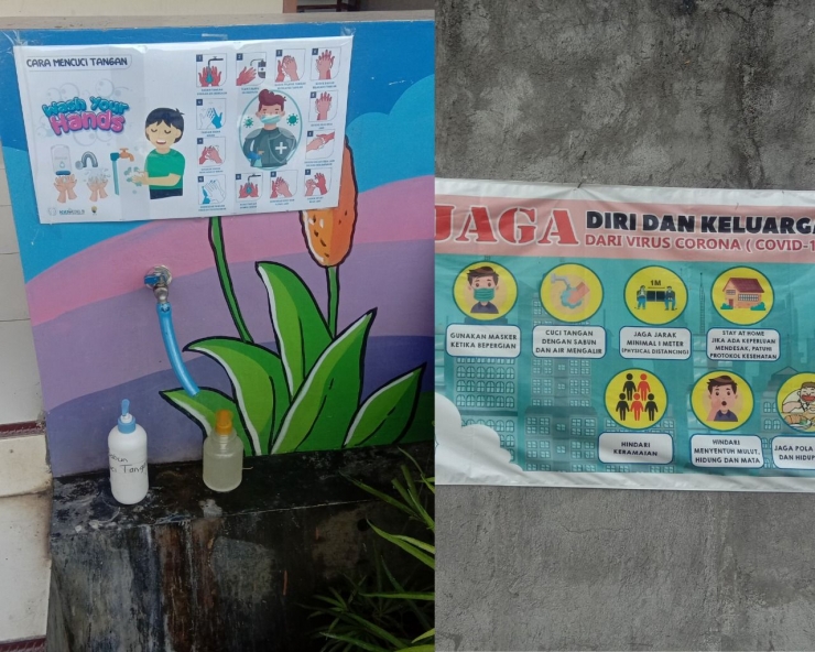 Pemasangan poster dan banner di SD IT Budi Luhur