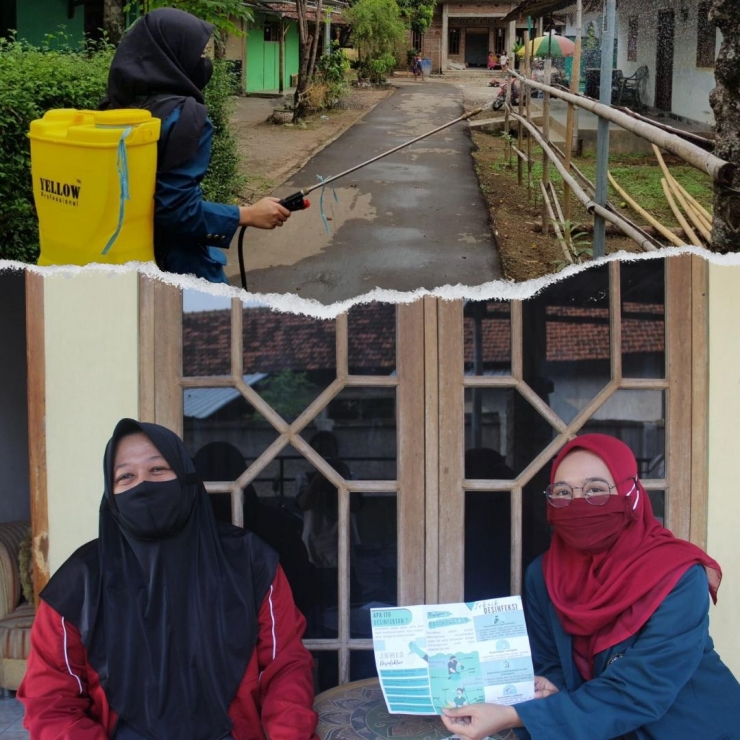 Edukasi dan Penyemprotan desinfektan di wilayah Jekulo Karang RT 02 RW 07