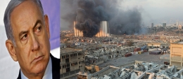 Gambar ilustrasi; Ancaman Netanyahu dan Ledakan Beirut. Sumber : ft.com (kiri) dan FILE PHOTO. © REUTERS/Mohamed Azakir (kanan). Digabung oleh Penulis. 