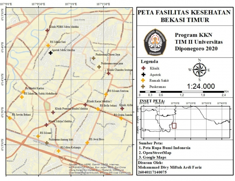 Peta Fasilitas Kesehatan Bekasi Timur (dok. pribadi)