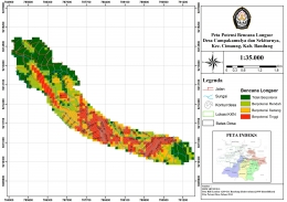 Peta Kerawanan Bencana Longsor Desa Campakamulya (Sumber: dokumentasi penulis)