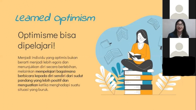Webinar mengenai optimisme  (Dokumentasi pribadi)