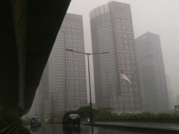 Kota Jakarta saat hujan, ilustrasi dokumen pribadi