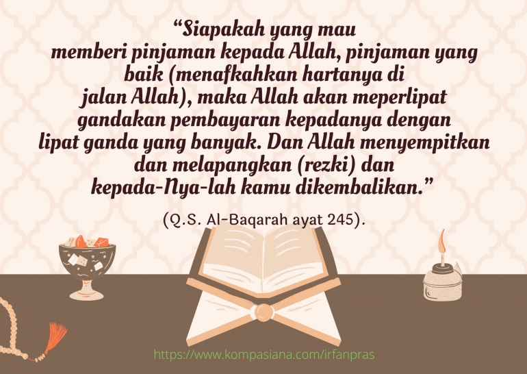 Surat Al Baqarah: 245 | design by canva