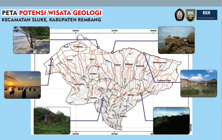 persebaran potensiwisata geologi di Kecamatan Sluke, Kabupaten Rembang | dokpri