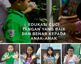 Edukasi cuci tangan bersama anak-anak RT 02 Baskoro | dokpri