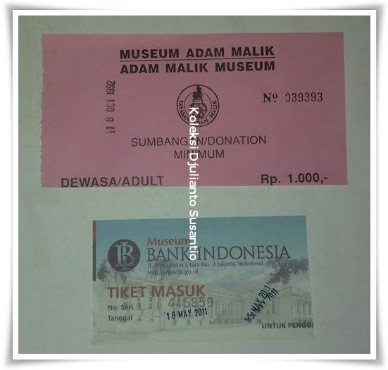 Karcis Museum Adam Malik dan Museum Bank Indonesia (Dokpri)