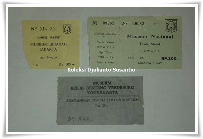 Karcis masuk museum masa 1980-an (Dokpri)