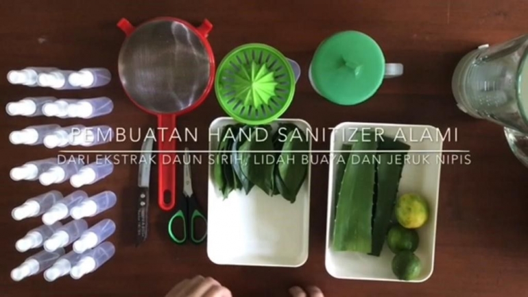 Video Tutorial Pembuatan Hand Sanitizer Alami/dokpri