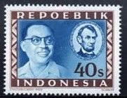 Bung Hatta bersanding dengan Abraham Lincoln dalam prangko (Foto: BDHS)