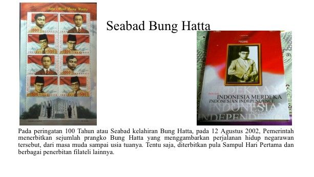 Paparan tentang prangko Seabad Bung Hatta. (Foto: BDHS)