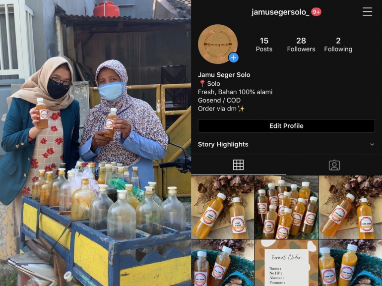 Akun Instagram untuk berjualan jamu secara online