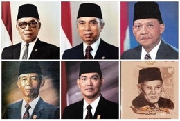 Atas: Sri Sultan Hamengkubuwono IX, Adam Malik, dan Umar Wirahadikusumah; Bawah: Soedharmono, Try Sutrisno, dan B.J. Habibie. Sebagai wakil Presiden RI wajah mereka belum pernah terpampang pada prangko (Foto: Koleksi Berthold Sinaulan)