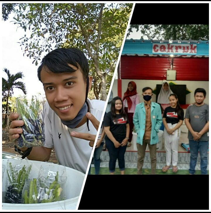 Agus Setiyawan, mahasiswa S1 Pendidikan Jasmani Kesehatan dan Rekreasi FKOR melaksanakan kegiatan KKN COVID-19 di Desa Ngoresan, Surakarta | dokpri