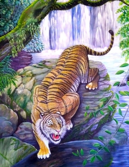 Lukisan Harimau karya Teti Eryani (sumber: https://gbsri.com)
