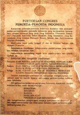 Prasasti putusan Kongres Pemuda II Tahun 1928 di Museum Sumpah Pemuda. (Foto: ISJ)