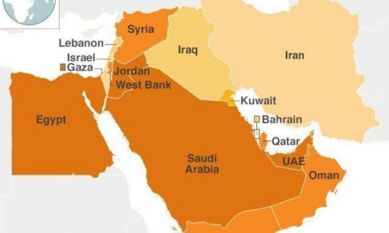 Peta Timur Tengah (Sumber CRS, few research, CIA World Factbook)