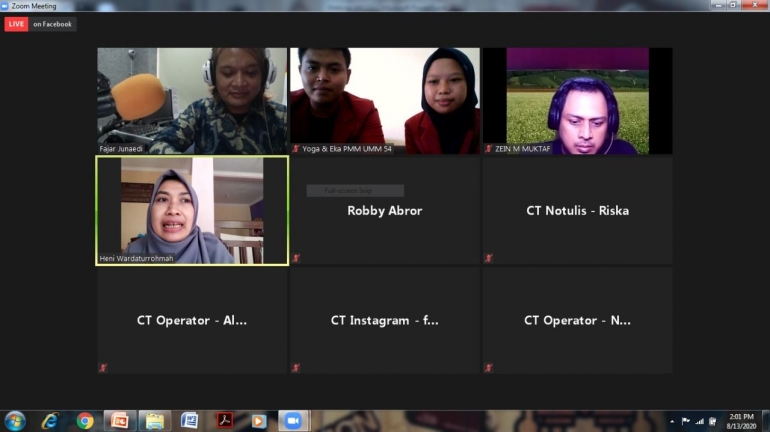 Acara Covid-19 Talk yang dilaksanakan secara virtual melalui zoom meeting (Eka Arifatur Rachmah/dok.pribadi)