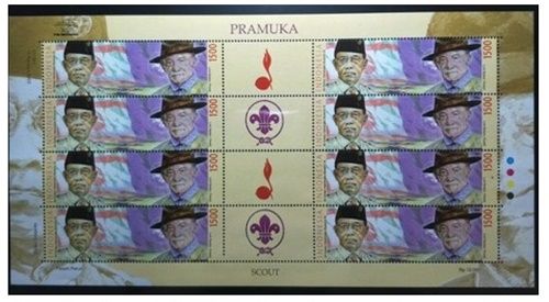 Prangko bergambar Sri Sultan dan Lord Baden-Powell (Foto: Berthold Sinaulan)