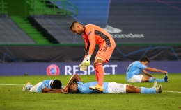 Mimpi buruk Manchester City di Estadio Jose Alvalade, Portugal (16/8). Gambar: Twitter/ChampionsLeague