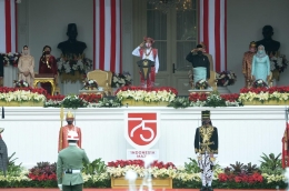 Suasana Upacara Peringatan HUT Kemerdekaan Ke-75 RI pada 17 Agustus 2020 di Istana Negara (Foto: setneg.go.id)