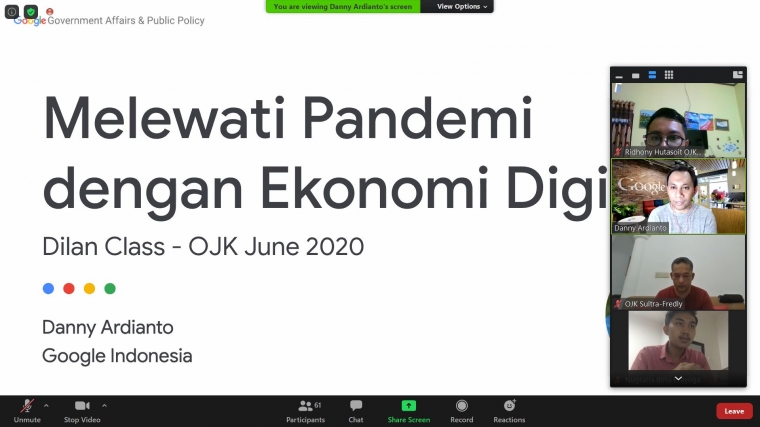 Salah satu Materi Dilan Class secara non Tatap Muka. Sumber: Dokumentasi Pribadi by Zoom