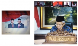 Wakil Presiden KH Ma'ruf Amin meluncurkan empat seri prangko baru secara virtual. (Foto: BDHS)