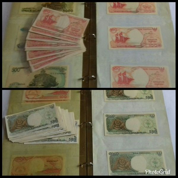 Koleksi pribadi uang Rp 100 dan Rp 500 (Dokpri)