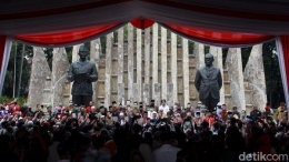 Deklarasi KAMI di Tugu Proklamasi Jakarta pada 18 Agustus 2020 (Foto: Ari Saputra/detik.com)