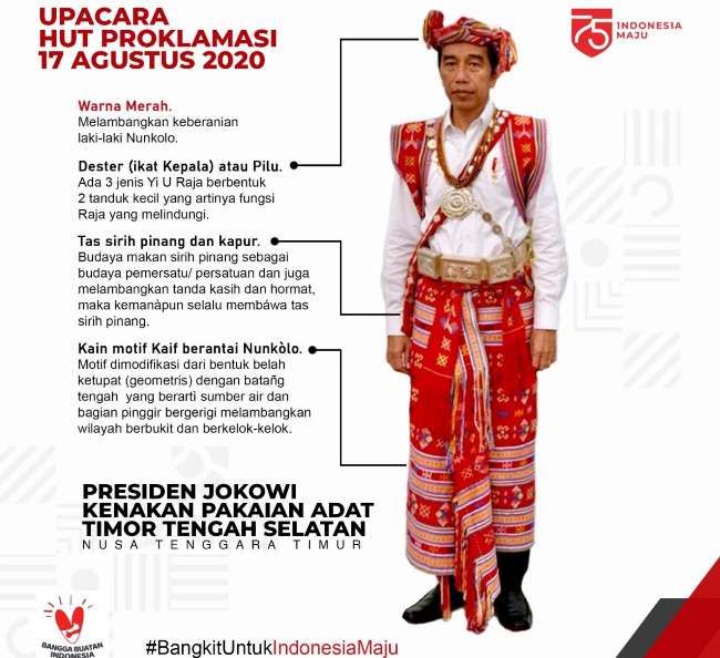 Jokowi berpakaian adat Timor Tengah Selatan (foto: ISTIMEWA via timexkupang.com)